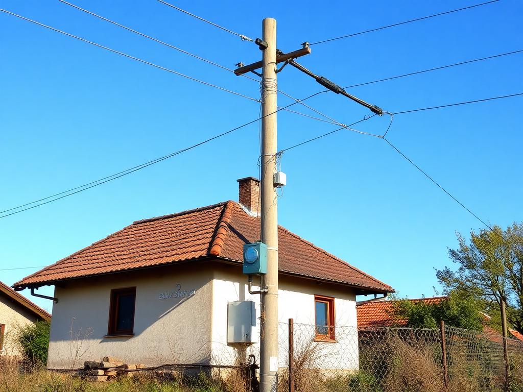 Branșament aerian monofazat casă